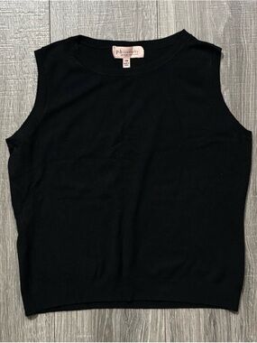 Philosophy Petite Black Knit Sleeveless Top